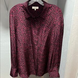Lafayette 148 New York Pink and Black Blouse